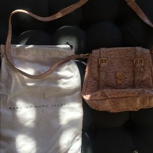 Marc jacobs pink ostrich leather bag